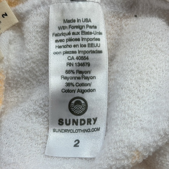 Sundry NWT Pop Orange Tie Dye Pull On Terry Shorts Size Medium - Picture 7 of 9